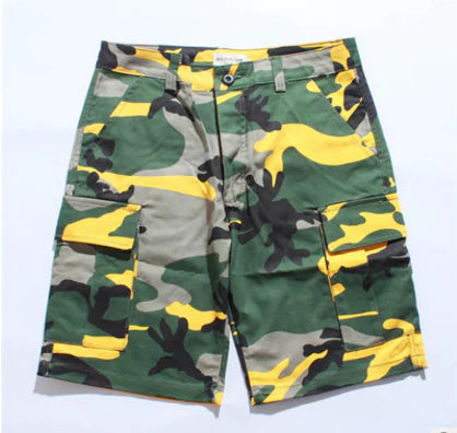 Men's Summer New Cargo Pants, Purple Camouflage Shorts