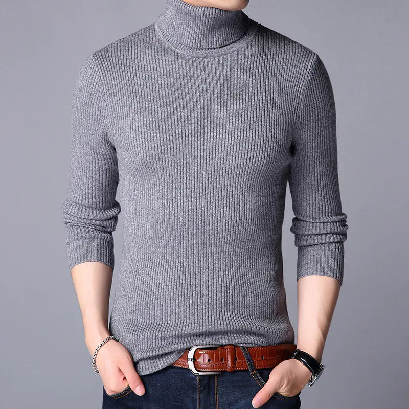 Men's Thick Turtleneck Sweater - Korean Style