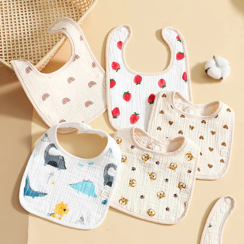 Pure Cotton Six-Layer Gauze U-Shaped Baby Bib