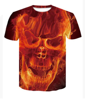 Digital Print Crew Neck Short Sleeve T-Shirt