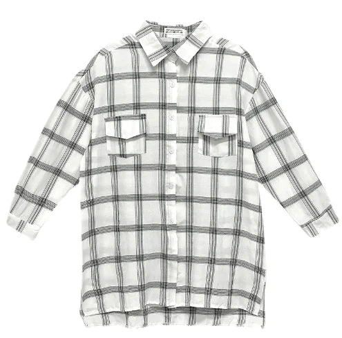 Irregular Plaid Long Sleeve Shirt for Women (2020)