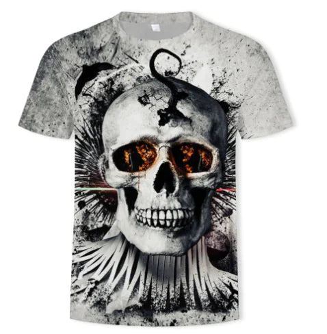 Digital Print Crew Neck Short Sleeve T-Shirt