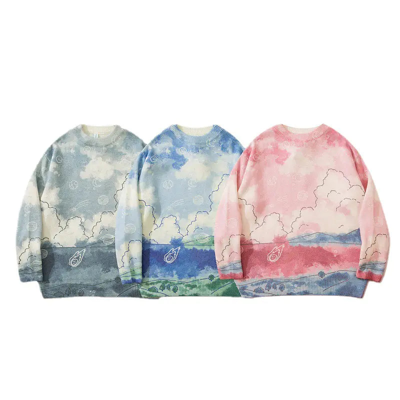 High Street Men's Loose Knit Long Sleeve Sweater