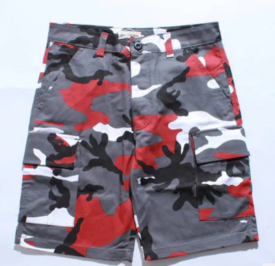 Men's Summer New Cargo Pants, Purple Camouflage Shorts