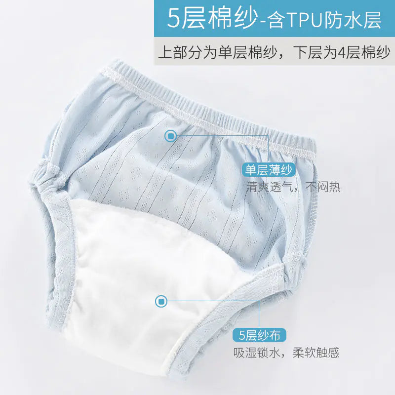 6-Layer Cotton Washable Baby Training Pants