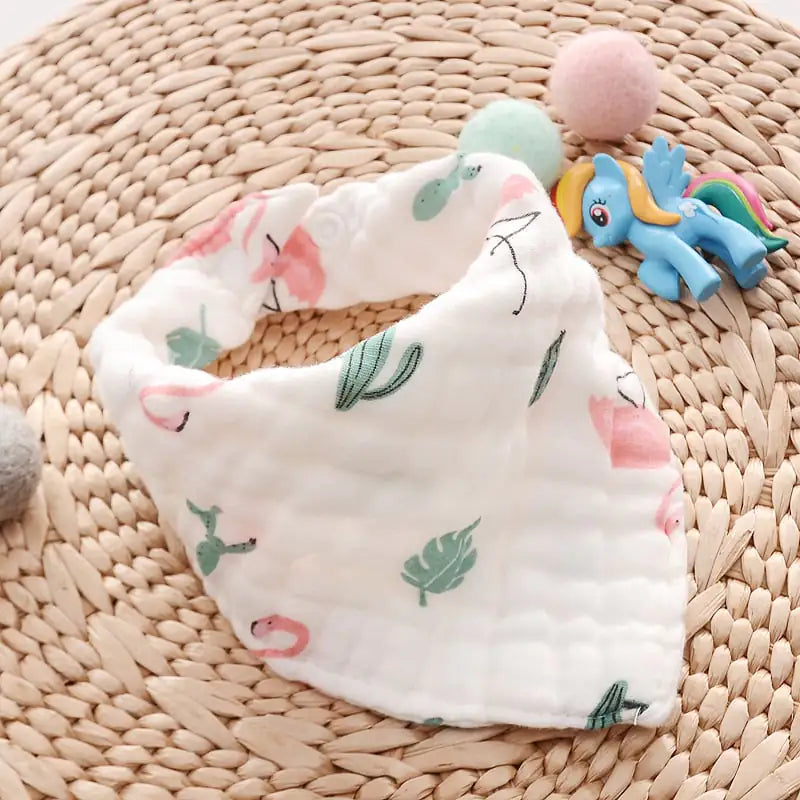 Ten-Layer Cotton Gauze Triangle Baby Bib Towel