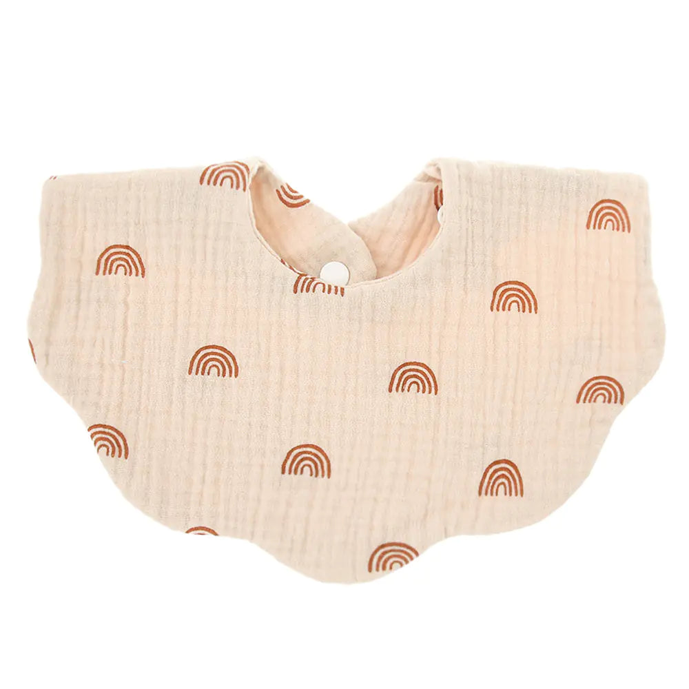 Baby Printed Cotton Gauze Wavy Bib Towel