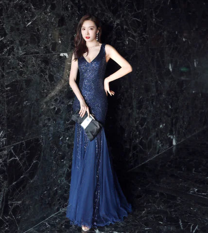 Sequin Mermaid Evening Gown for Women - Elegant Style
