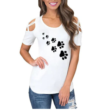 Heart Print Crew Neck Short Sleeve T-Shirt