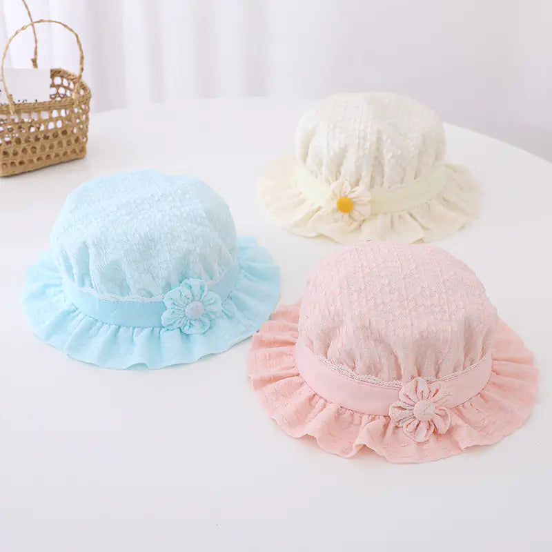 Children's Lace Brim Fisherman Hat for 2-9 Years Old