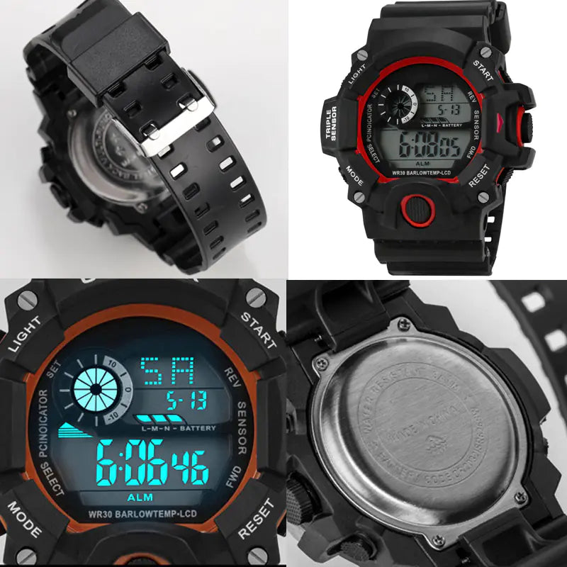 YIKAZE Men's Multifunction LED Digital Sports Watch