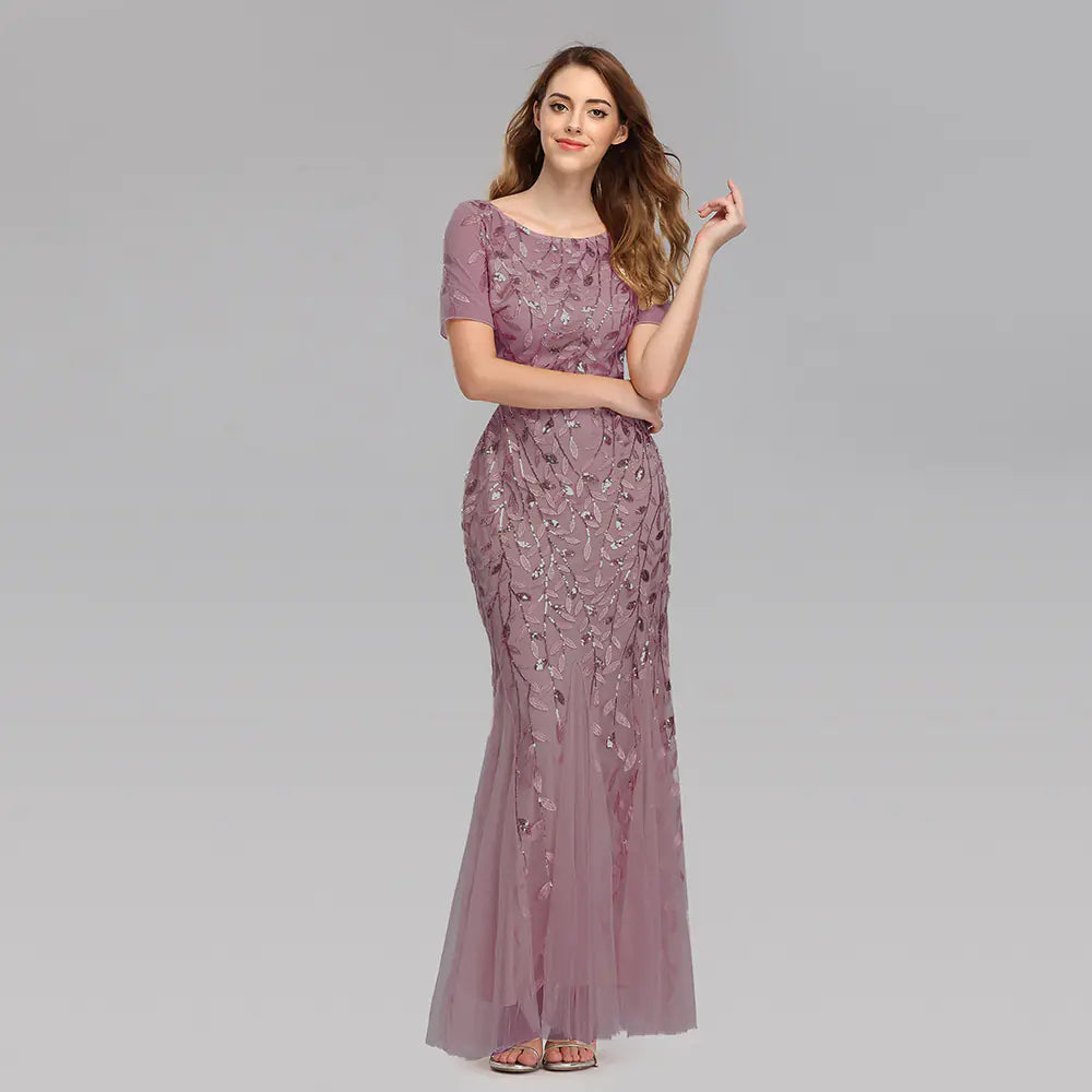 Evening Gown with Mermaid Tail Design