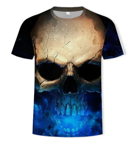 Digital Print Crew Neck Short Sleeve T-Shirt