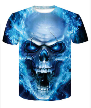 Digital Print Crew Neck Short Sleeve T-Shirt