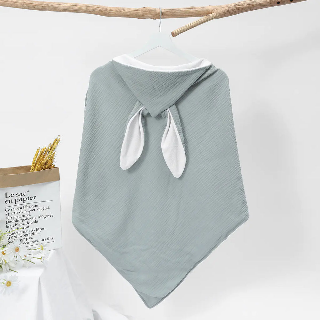 Hooded Cotton Baby Bath Towel with Double-layer Gauze