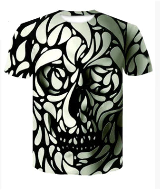 Digital Print Crew Neck Short Sleeve T-Shirt