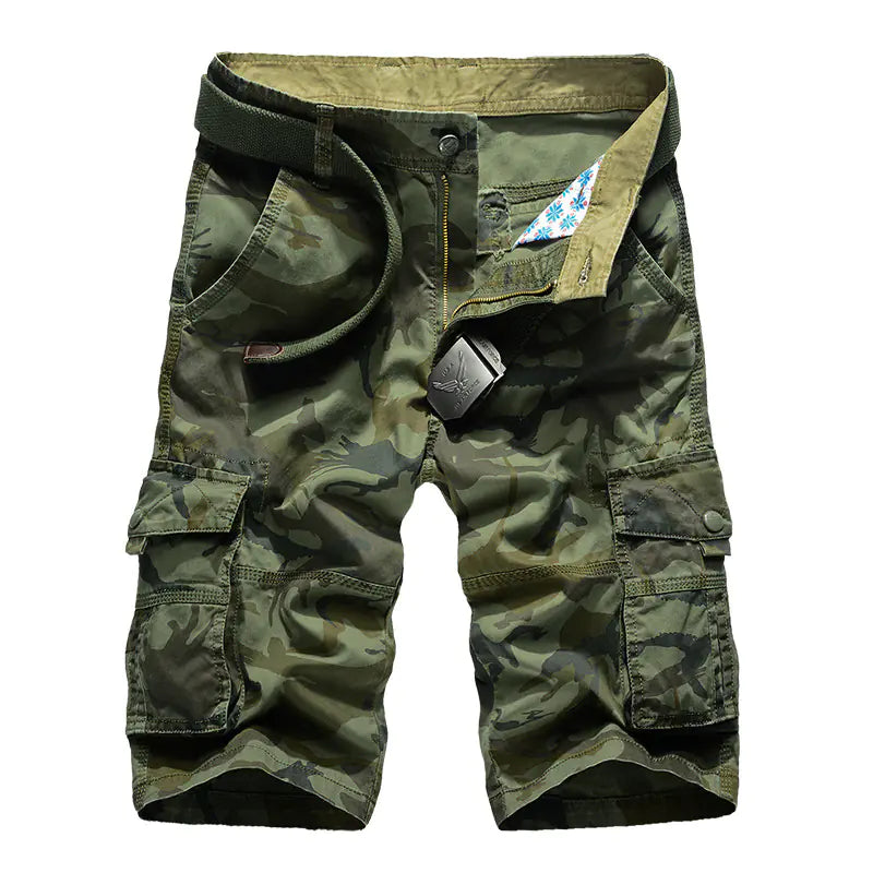 Men's Cotton Camouflage Cargo Shorts with Pockets
