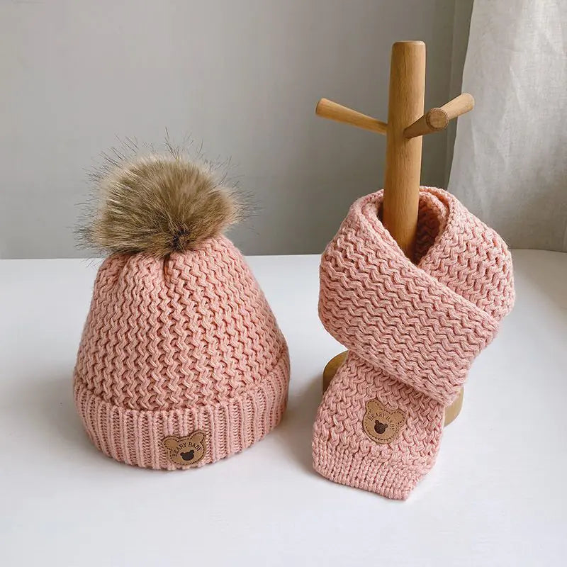 Children's Warm Hat and Scarf Set for Boys and Girls