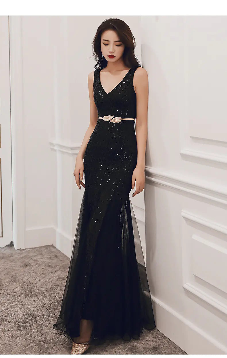 Sequin Mermaid Evening Gown for Women - Elegant Style
