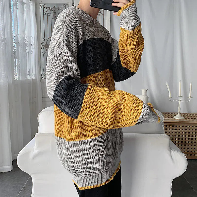 Men's Oversized Turtleneck Sweater - Korean Style