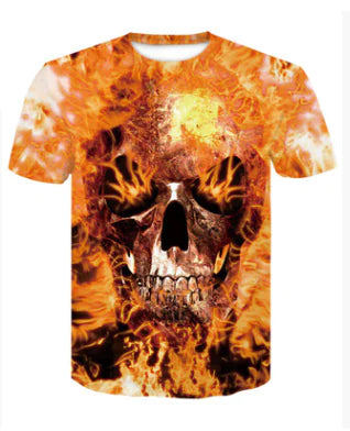 Digital Print Crew Neck Short Sleeve T-Shirt