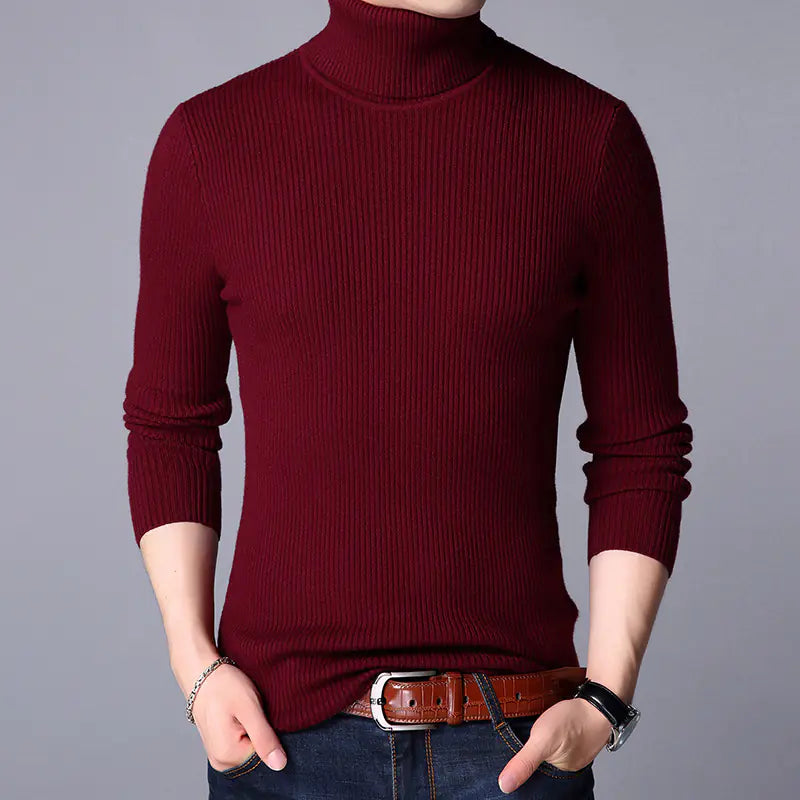 Men's Thick Turtleneck Sweater - Korean Style