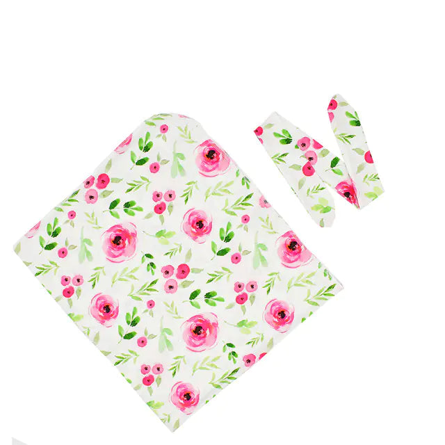 Newborn Baby Sleeping Bag with Swaddling Cap and Quilt