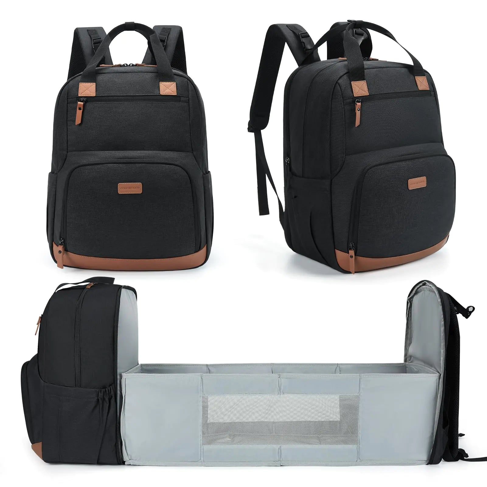 mommore Diaper Bag Backpack with Changing Station Large Travel Diaper Bags Unisex Baby Bag with Changing Pad Stroller Straps