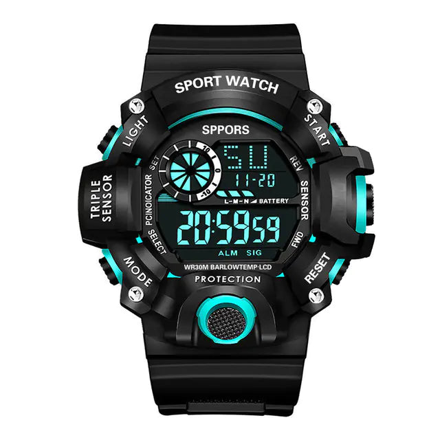YIKAZE Men's Multifunction LED Digital Sports Watch