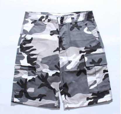 Men's Summer New Cargo Pants, Purple Camouflage Shorts
