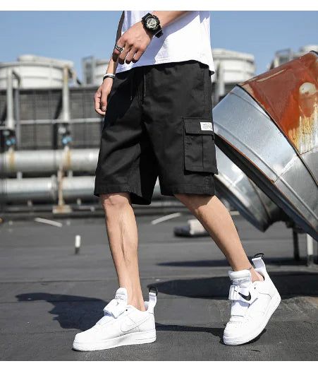 Camouflage Cargo Shorts with Letter Print for Summer