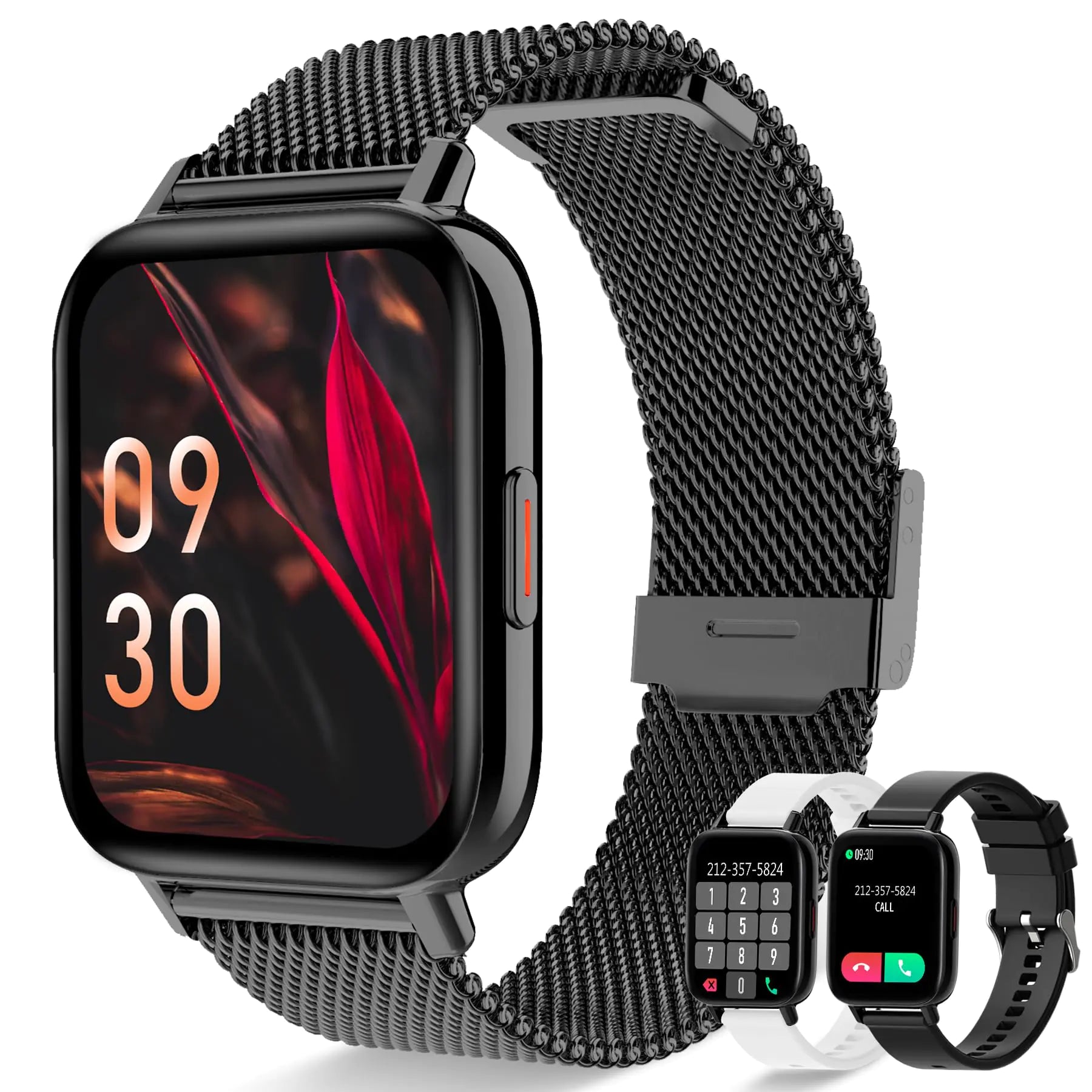Smart Watch for Women(Answer/Make Call) 1.7" Touch Screen Fitness Tracker with Step Calorie Digital Watch for iOS&Android Waterproof Smartwatch Heart Rate Sleep Blood Oxygen Monitor with 3 Straps