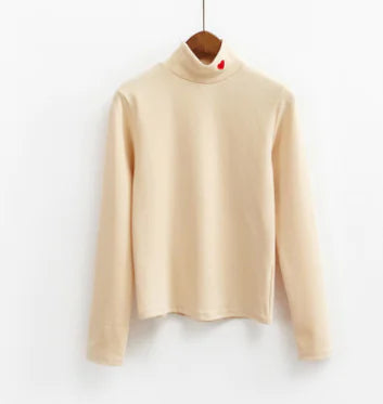 Embroidered Heart T-Shirt, Warm Stretch Base Layer