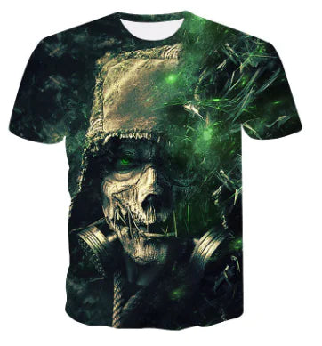 Digital Print Crew Neck Short Sleeve T-Shirt
