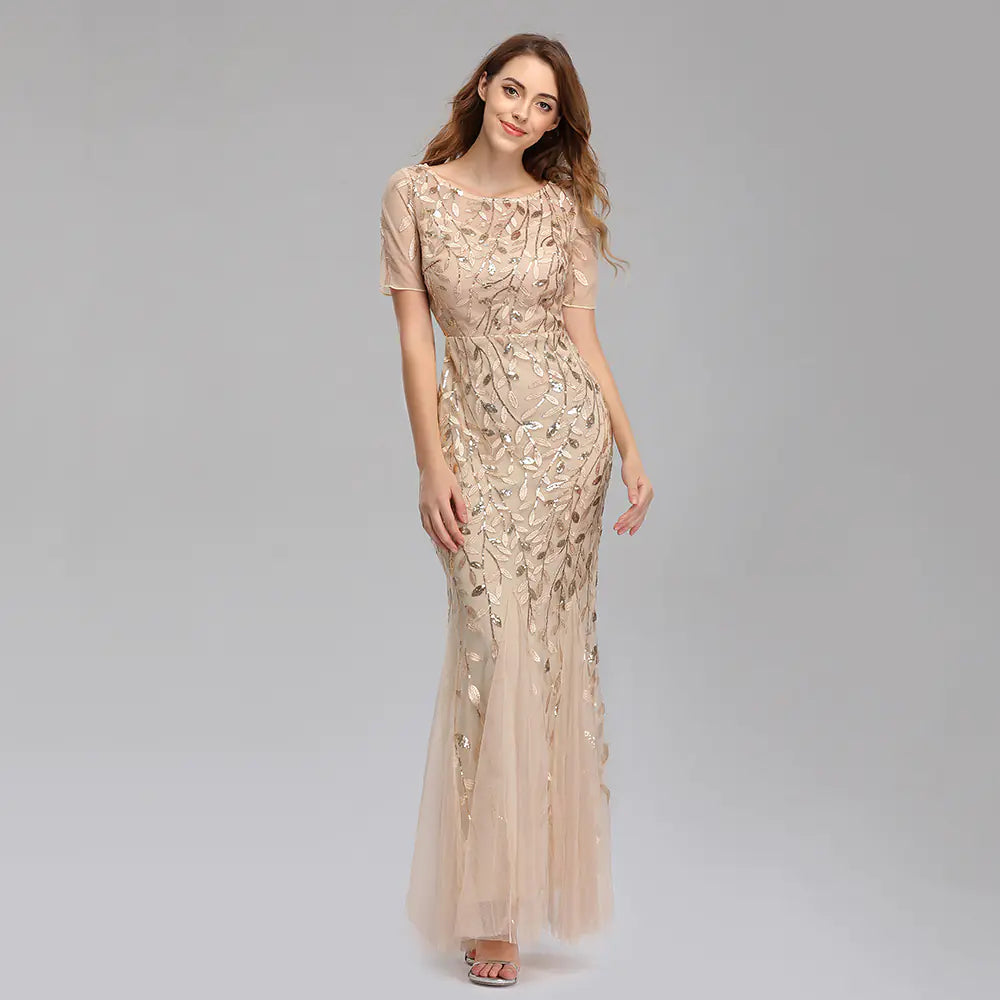 Evening Gown with Mermaid Tail Design