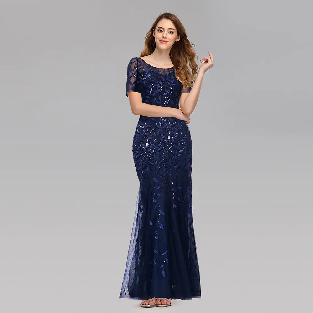 Evening Gown with Mermaid Tail Design