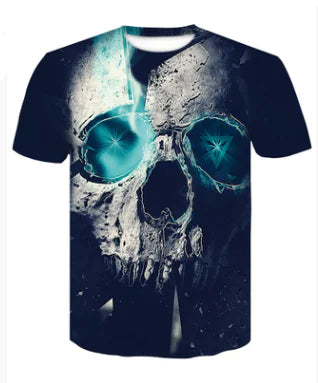Digital Print Crew Neck Short Sleeve T-Shirt