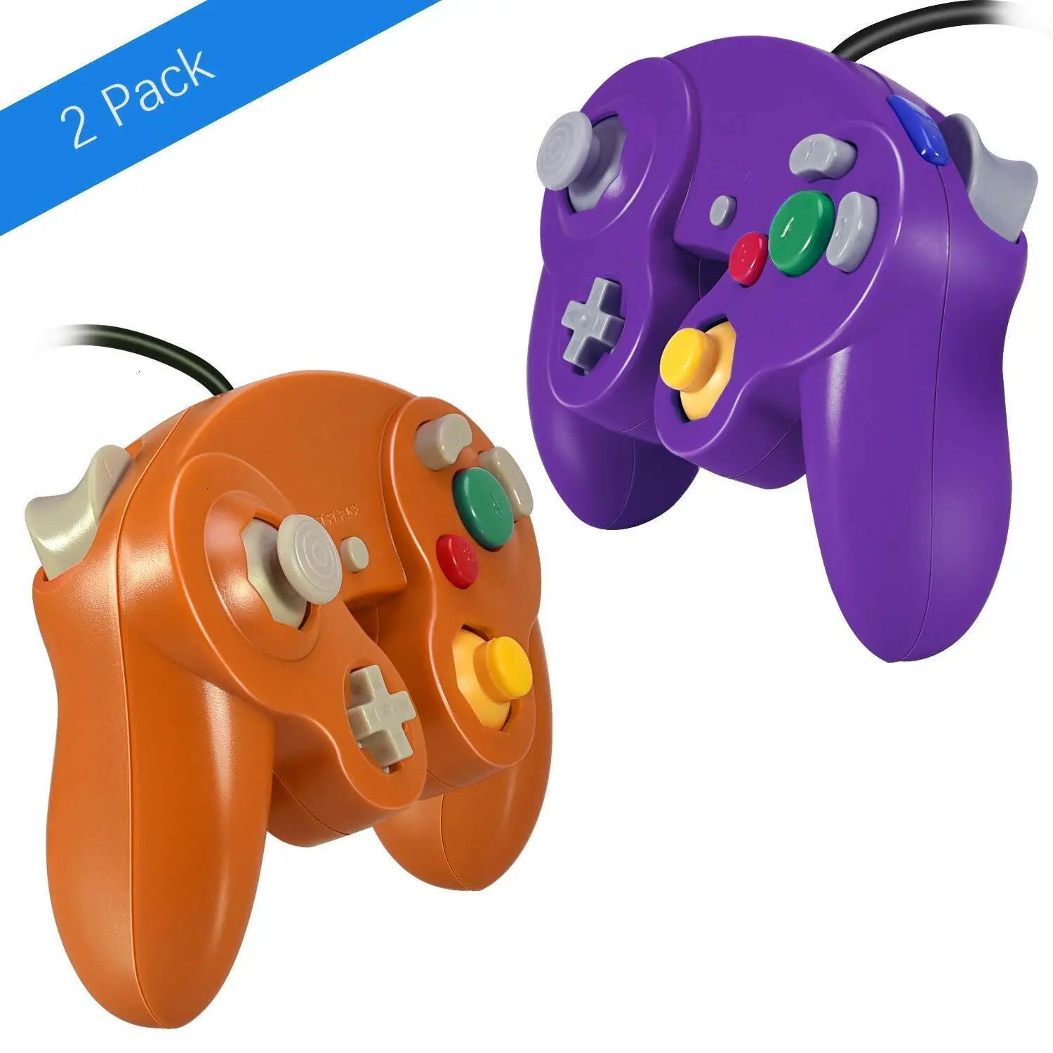 2 Pack Wired NGC Controller Gamepad for Nintendo GameCube GC & Wii U Console USA