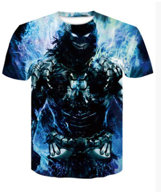 Digital Print Crew Neck Short Sleeve T-Shirt