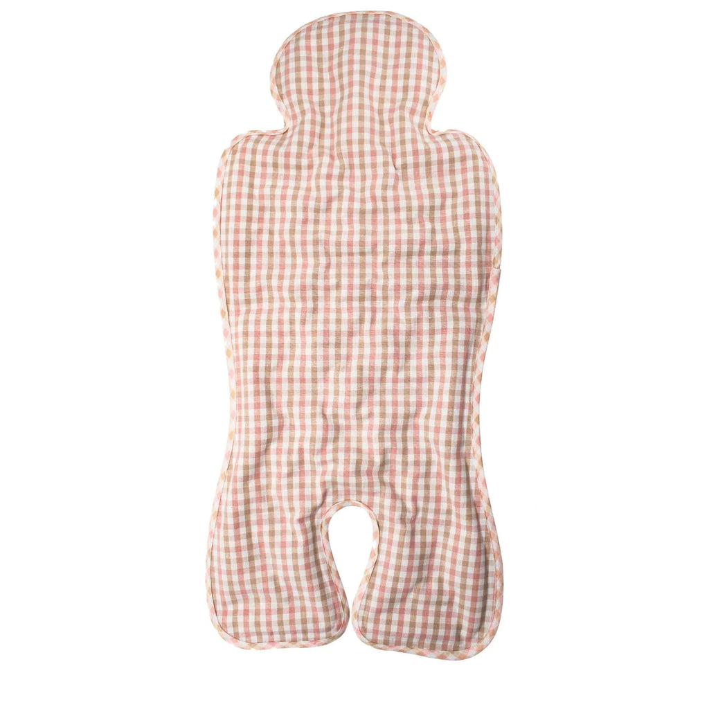 TinyLiu Universal Stroller Seat Liner Summer Cooler Gel Mat Pad Infant Car Seat Liner Breathable Summer Cooling Liner for Stroller and Safety Seat and Baby Dining Chair (Pink Grid)