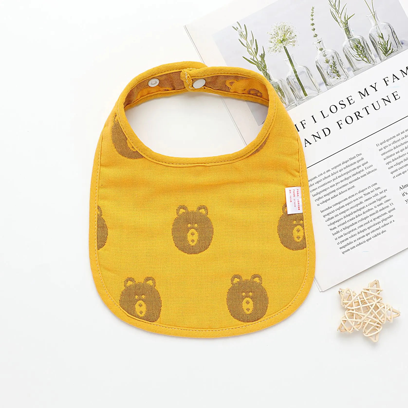 6-Layer U-Shaped Baby Gauze Bib in Pure Cotton