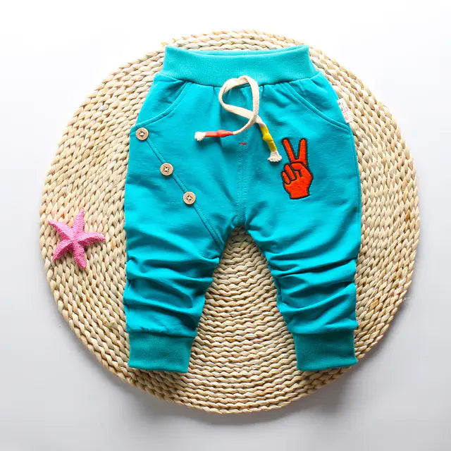 Baby Boys Cotton Sports Pants - Toddler Casual Trousers