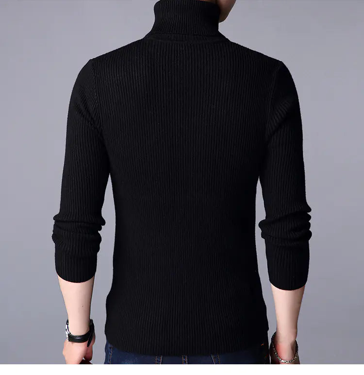 Men's Thick Turtleneck Sweater - Korean Style