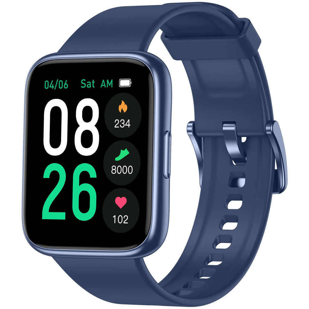 LIVIKEY Smart Watch Fitness Tracker Watch with Heart Rate Monitor SpO2 Sleep Tracker 45mm Fitness Watch IP68 Waterproof Smartwatch for Women Men Step Counter Pedometer for iOS and Android Phones