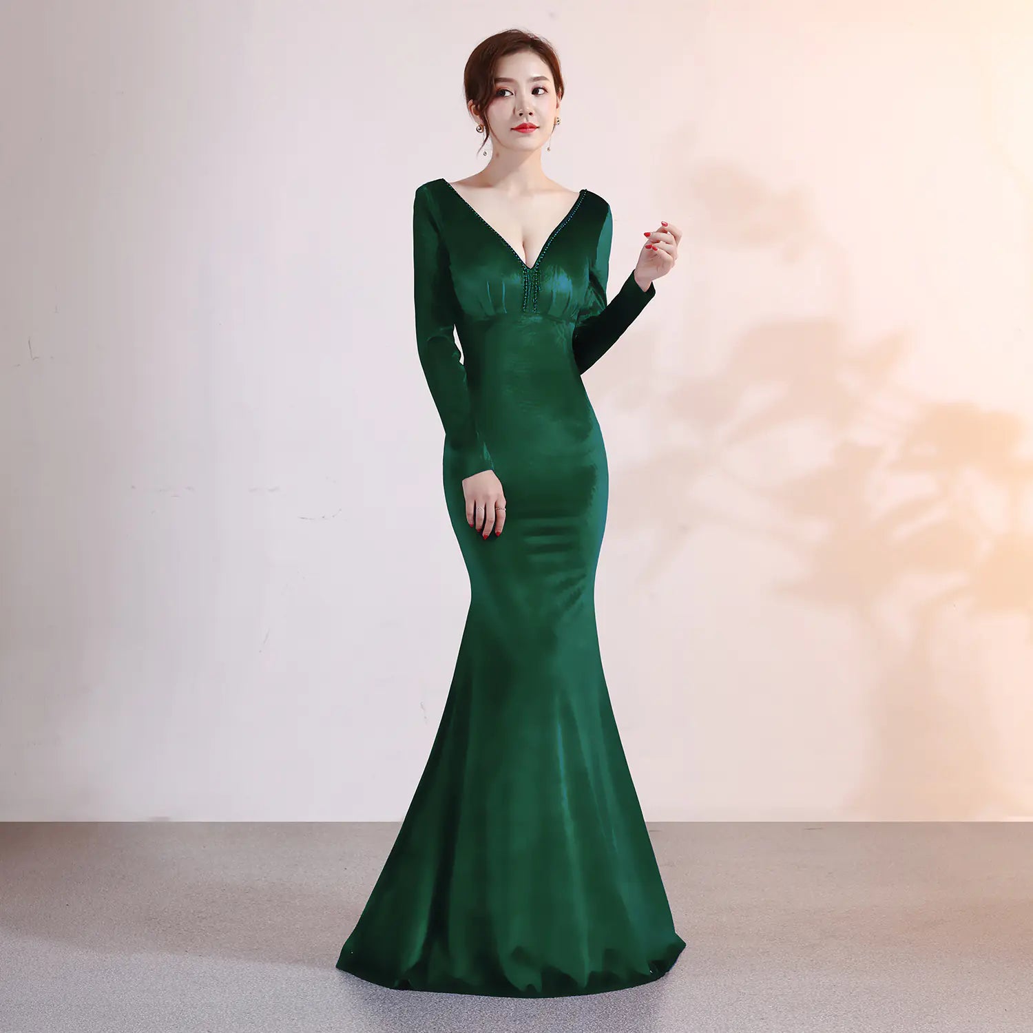 Velvet Evening Mermaid Dress, Elegant Evening Gown