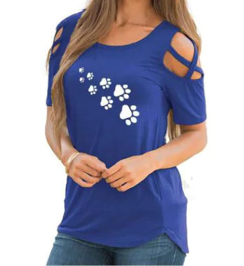 Heart Print Crew Neck Short Sleeve T-Shirt