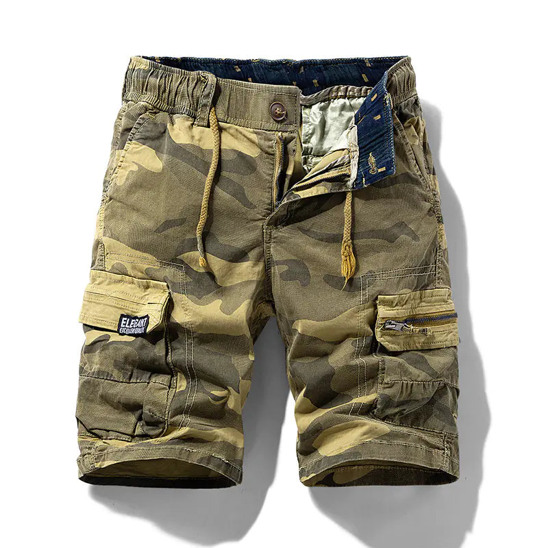 Men's Summer Camouflage Cargo Shorts for Outdoor Use