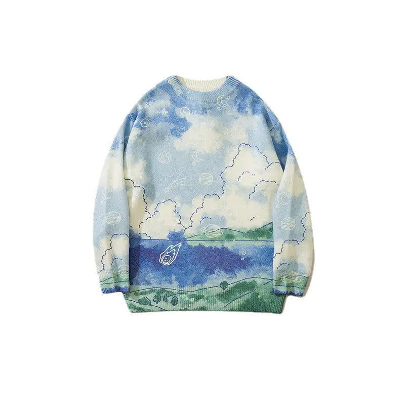 High Street Men's Loose Knit Long Sleeve Sweater