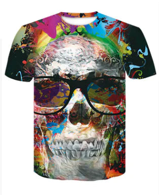 Digital Print Crew Neck Short Sleeve T-Shirt