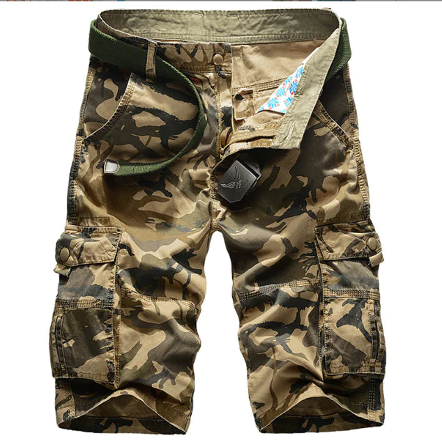 Men's Cotton Camouflage Cargo Shorts with Pockets